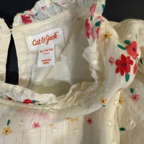 Cat & Jack Girls XL Floral Knee Length Dress Long Sleeve Multicolor Holiday - Picture 3 of 8